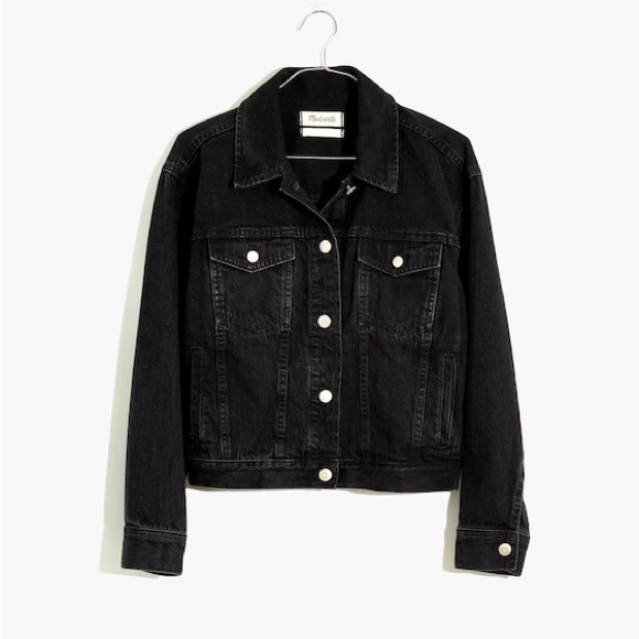 Madewell Black Denim Jacket - Picture 3 of 6